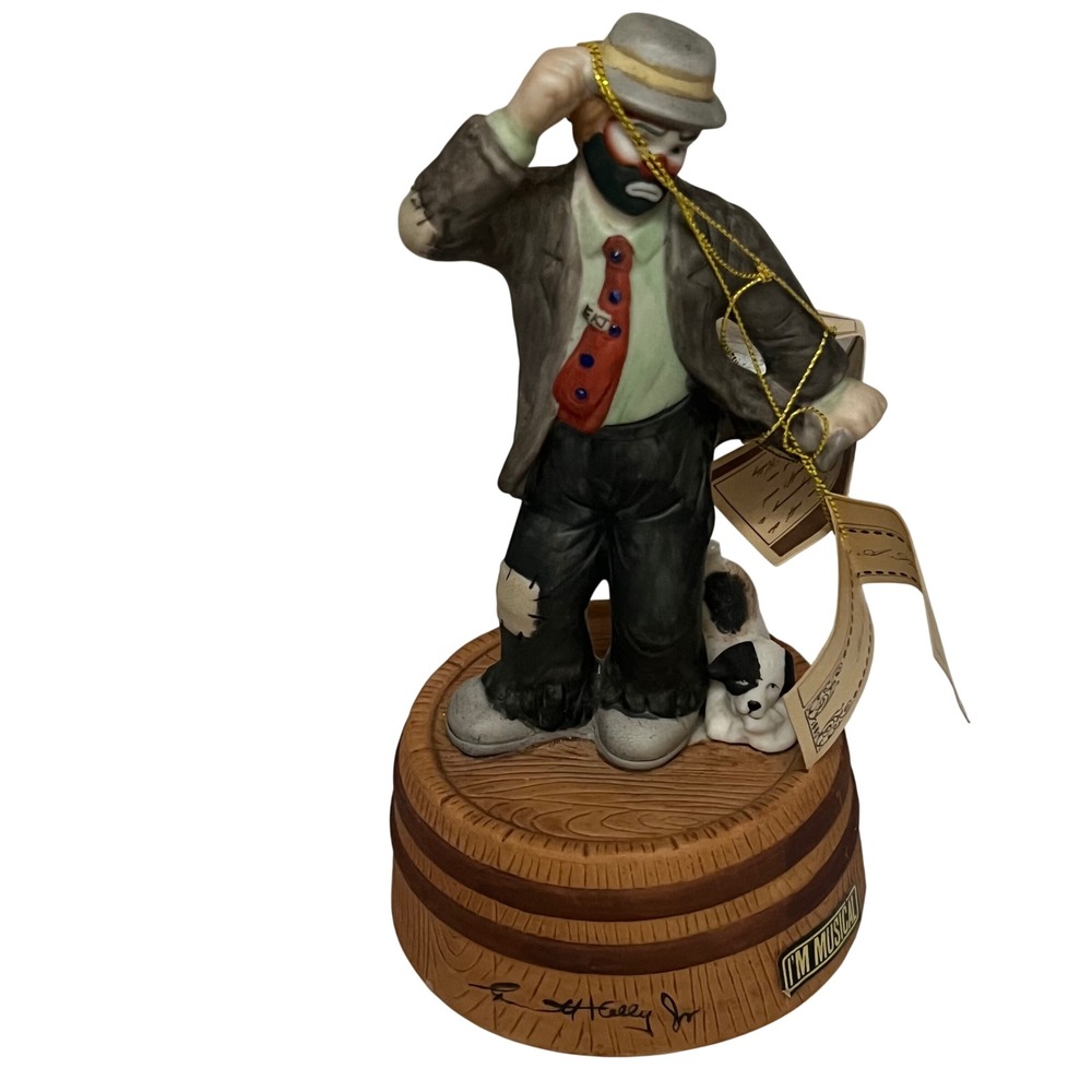 Emmett Kelly Jr Musical Figurine Unisex OS Multicolor Excellent Weary Willie